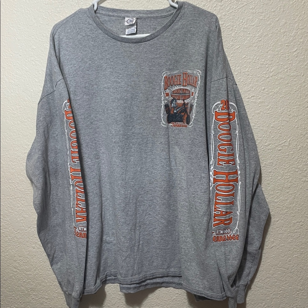Boogie  Hollar Party Men's Pro Weight Gray Tee Shirt. Good Condition. Size 3XL.